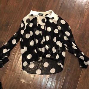 Bebe polka dot blouse